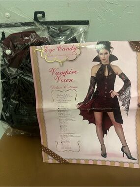 Eye Candy Vampire Vixen Women's Burgundy Lace Hat Accessory